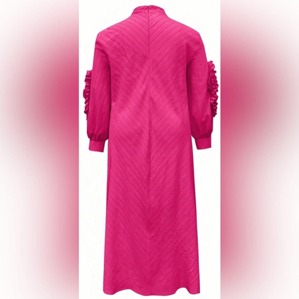 Vibrant Pink Long Sleeve Dress